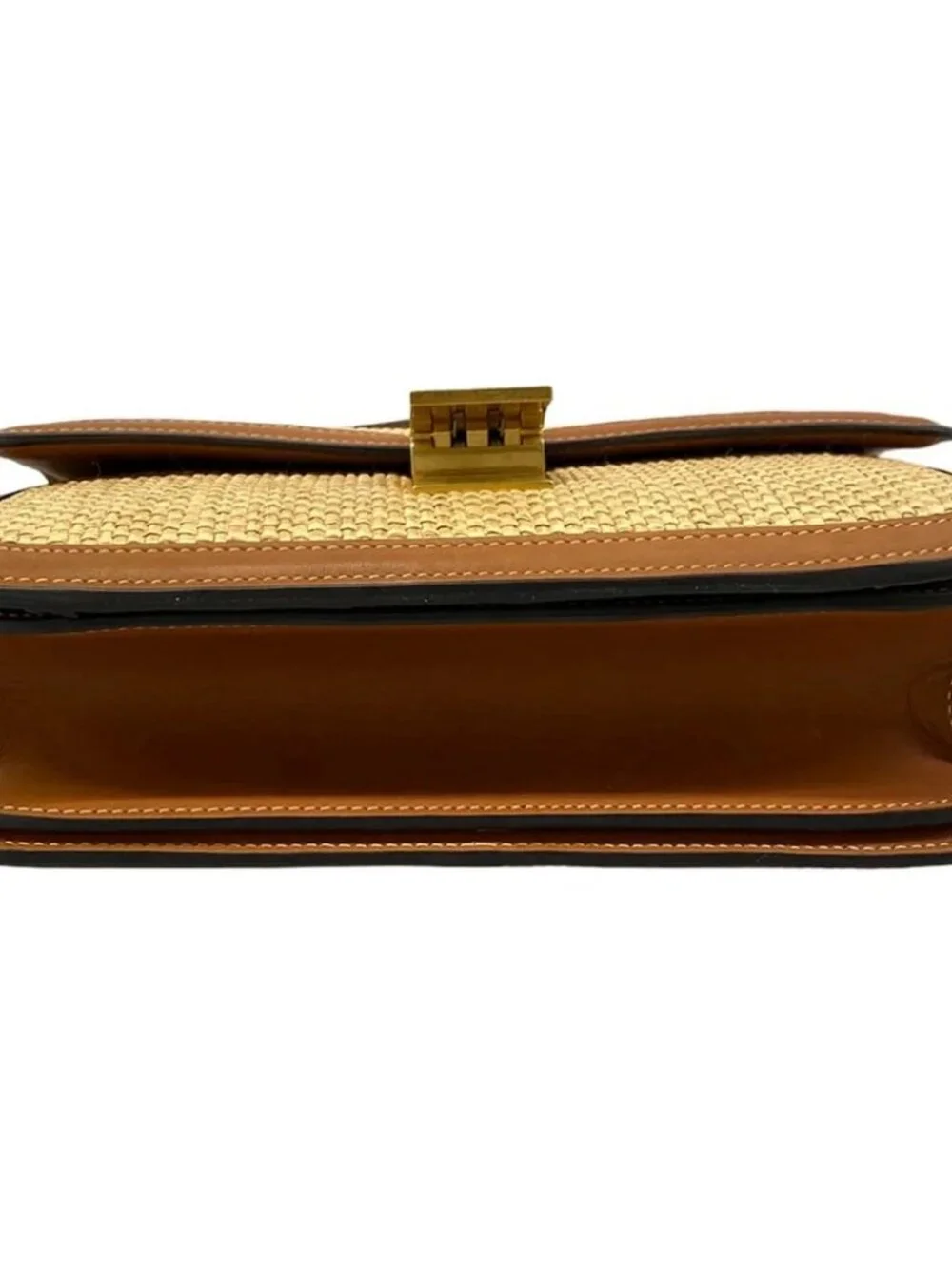 CELINE Classic Medium 189172CBS.02NT Natural Tan Raffia Calf Shoulder Bag